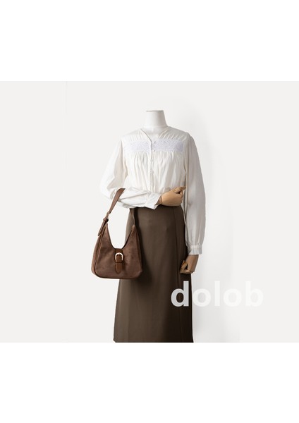 Retro Süet Koltuk Altı Çantası Sonbahar ve Kış Yeni Niş Pu Ekleme Omuz Çantası Banliyö Çanta Üst Düzey (Yurt Dışından)