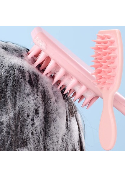 Gül Kırmızı Genişletilmiş Sap Yumuşak Silikon Şampuan Saç Derisi Saç Masajı Saç Yıkama Tarağı Duş Fırçası Banyo Spa Masaj Fırçası Güzellik Saç Aracı (Yurt Dışından) fiyatları