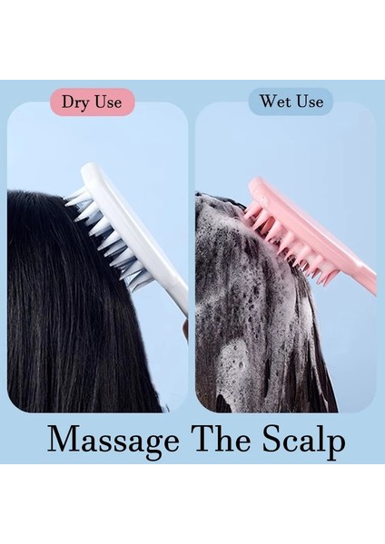 Gül Kırmızı Genişletilmiş Sap Yumuşak Silikon Şampuan Saç Derisi Saç Masajı Saç Yıkama Tarağı Duş Fırçası Banyo Spa Masaj Fırçası Güzellik Saç Aracı (Yurt Dışından) fırsatları