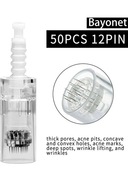 12 Pin Süngü 50 P 10/50/100 Adet Süngü Vida Mikro Iğneleme Mikro Iğne 9/36/42PIN Nano Dr.imp Kalem Derma Araçları Beslenme Girişi Mikro Iğne Ucu (Yurt Dışından)