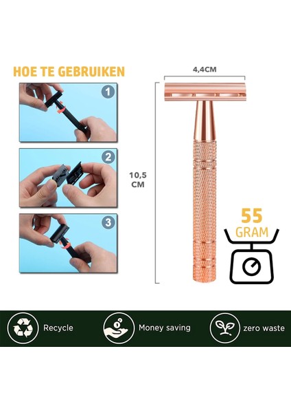 D657-ROSE Gold Set Haward Jiletli 10 Bıçaklı Jilet, Kadın Metal Tıraş Makinesi, Erkek Manuel Sakal Jilet, Sürdürülebilir, Sıfır Atık, Yeniden Kullanılabilir (Yurt Dışından) fırsatları