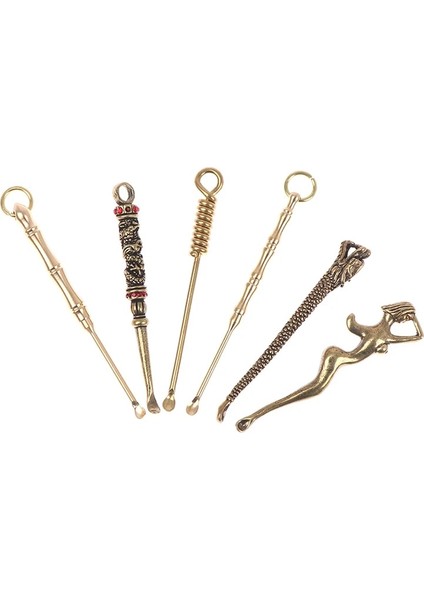 61X7MM 1 Adet Kulak Kaşık Retro Pirinç Ejderha Taşınabilir Kulak Temizleme Aracı Kulak Temizleme Çubuğu Kulak Balmumu Sökücü Curette Temizleyici Anahtarlık Kolye (Yurt Dışından)