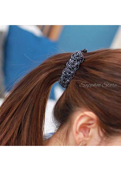 Altın 8.5 cm Kore Kristal Boncuk Sürümü Küçük Firkete Muz Klip 8 cm Dikey Klip Büküm Klip At Kuyruğu Klip At Kuyruğu Toka 4 Renk (Yurt Dışından) modelleri