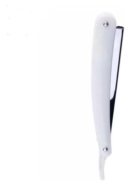 02-Beyaz Iki Renkli Manuel Tıraş Makinesi Profesyonel Paslanmaz Çelik Keskin Salon Jilet Tutucu Katlanır Tıraş Bıçağı Tıraş Sakal Kesici (Yurt Dışından)
