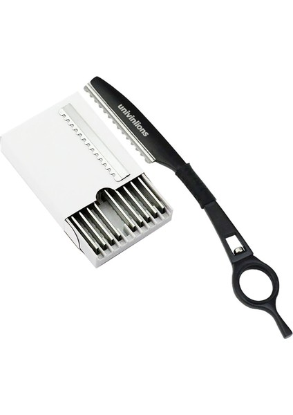 Gümüş Univinlions Renkli Saç Inceltme Jilet + 10 Bıçaklar Düz Berber Jileti Kuaförlük Kesici Saç Kesimi Bıçak Tiner Çubuk Jilet (Yurt Dışından) fırsatları