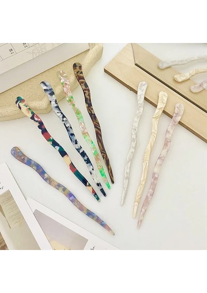 12 Renkli Saç Sopa Asetat Topuz Tokalar Kadın Elegance Bayan Tokalar Moda Saç Tokası Saç Aksesuarları Şapkalar (Yurt Dışından) modelleri