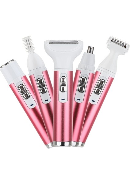 Pembe 5 In 1 Elektrikli Epilatör Saç Çıkarıcı Kadınlar Için Kaş Bıçağı Koltukaltı Bikini Burun Saç Düzeltici USB Şarj Bayan Tıraş Makinesi (Yurt Dışından)