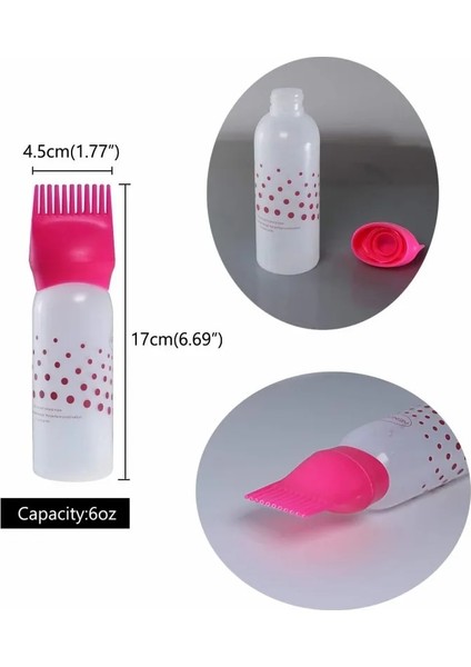 PW095-PINK-180ML 60/120/180ML Saç Boyası Aplikatör Şişeleri Huile Tarak Fırça 20 Stilleri Mini Taşınabilir Şampuan Şişesi Şekillendirici Saç Boyama Saç Aracı (Yurt Dışından)
