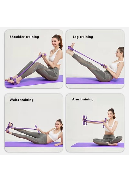 Ürün 4-Mor 8 Kelime Göğüs Genişletici Halat + Direnç Bantları Fitness Eğitimi Spor Egzersiz Spor Salonu Egzersiz Ekipmanları Için Elasticas Lastik Bantlar (Yurt Dışından)