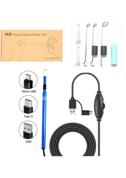 UT06-MAVI 3'ü 1 Arada Endoskop Kamera Otoskop, Tıbbi Kürdan Için Kulak Temizleme Kiti, Kulak Kiri Temizleme Aracı Kulak Kapsamı Kulak Kiri Temizleme Aracı (Yurt Dışından) fırsatları