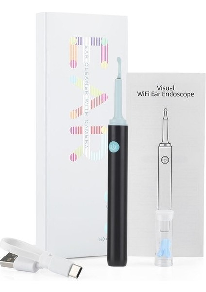 Siyah Akıllı Görsel Kulak Çubukları Endoskop 500 W Yüksek Hassasiyetli Earpick Mini Kamera Otoskop Sağlık Kulak Temizleyici iPhone Android Için (Yurt Dışından)