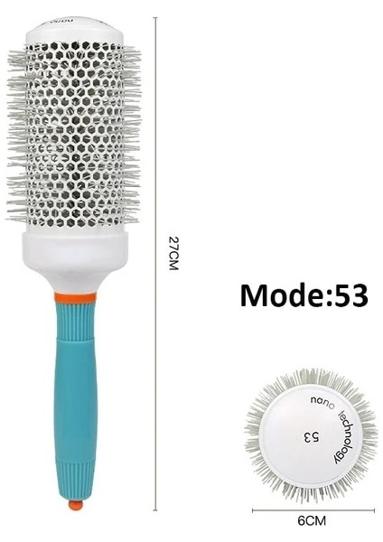 53 Saç Tarak Profesyonel Salon Saç Fırçası Saç Şekillendirici Saç Fırçası Kuaförlük Tarak Yuvarlak Kıvırcık Bigudiler Araçları Mavi (Yurt Dışından)
