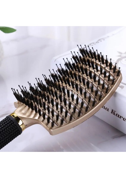 Altın Saç Saç Derisine Masaj Tarak Saç Fırçası Kıl Naylon Kadın Islak Kıvırcık Detangle Saç Fırçası Salon Kuaförlük Şekillendirici Araçları (Yurt Dışından) indirimleri