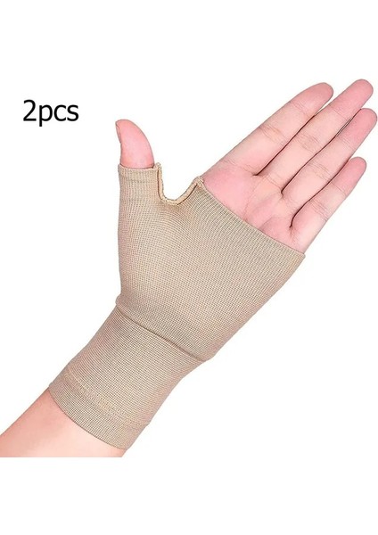 2 Adet Bej A L 1/2 Adet Sıkıştırma Bilek Desteği Elastik Spor Bilek Başparmak Eldiven Eller Koruyucu Karpal Tünel Artrit Yorgunluk Yazma (Yurt Dışından)