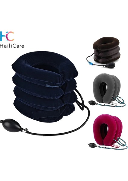 4 Kat Koyu Mavi Boyun Masajı 3/4 Katmanlı Şişirilebilir Hava Servikal Boyun Çekiş Desteği Painstres Giderici Boyunluk Yastık Boyun Germe Brace (Yurt Dışından) fiyatları
