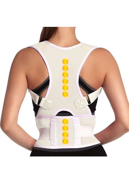 Beyaz Xl Kadın Erkek Ortopedik Sırt Desteği Kemerler Manyetik Duruş Düzeltici Doğru Duruş Brace Düzeltici De Duruş 10 Mıknatıslar Korseler (Yurt Dışından)