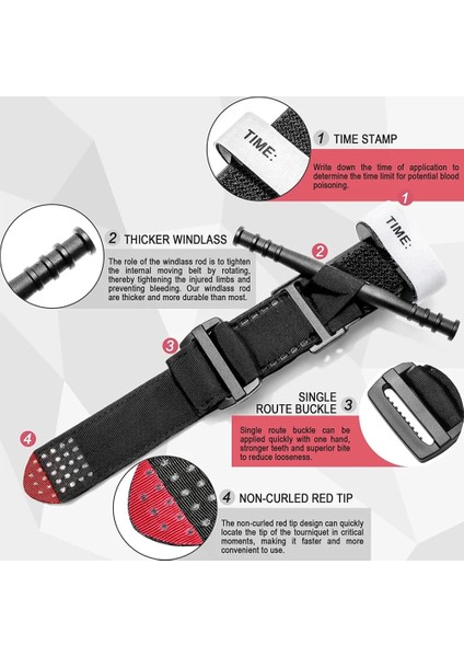 2 Adet-75 cm 2/5/10 Adet Askeri Turnike Survival Taktik Açık Ilk Yardım Bandajı Tıbbi Savaş Turnike Acil Arama (Yurt Dışından)