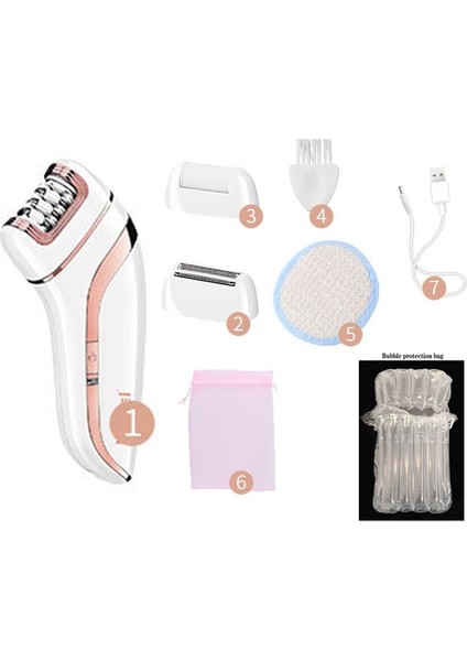 Hiçbir Kutu 3 In1 Kadın Epilatör Elektrikli Kadın Yüz Epilasyon Bayan Tıraş Makinesi Bikini Giyotin Vücut Tüy Dökücü Bacak Şarj Edilebilir Epilasyon (Yurt Dışından)