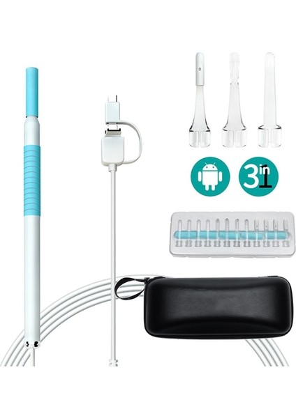 Mavi USB Hd Görsel Kulak Kiri Temizleme Endoskop Otoskop Kaşık Kamera Borescope Android Pc Tablet Kulak Kirini Temizleme Seçimi Kulak Temizleyici Aracı (Yurt Dışından)