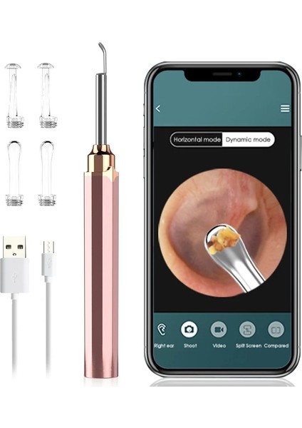 Pembe Kulak Temizleyici Kulak Kiri Temizleme Aracı Kablosuz Otoskop ile 1080 P Hd Su Geçirmez Dijital Endoskop 6 LED Işık ile Kulak Temizleyici Kontrol (Yurt Dışından) fiyatları