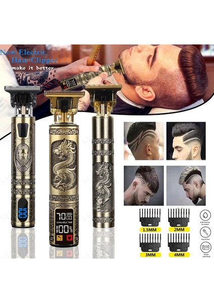 LCD 7 Yeni Şarj Edilebilir High-End LCD Elektrikli Saç Kesme Makinesi Kesme Makinesi Tıraş Makinesi Erkekler Için Berber Profesyonel Sakal Düzeltici Çakmak (Yurt Dışından) fırsatları