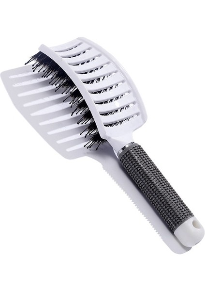 Kıl Beyaz Pro Kadın Saç Derisi Masaj Tarak Kıl ve Naylon Saç Fırçası Islak Kıvırcık Detangle Saç Fırçası Salon Kuaförlük Şekillendirici Araçları (Yurt Dışından)