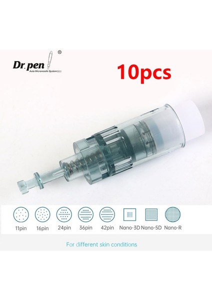 Nano R (10'lu) Orijinal Üretici Dr. Pen M8 Dermapen Yedek Bayonet Iğne Kartuşları - (10'lu Paket) - Mts Mikro Iğneli Cilt Bakımı (Yurt Dışından)