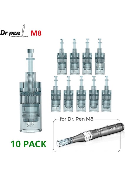Nano R (10'lu) Orijinal Üretici Dr. Pen M8 Dermapen Yedek Bayonet Iğne Kartuşları - (10'lu Paket) - Mts Mikro Iğneli Cilt Bakımı (Yurt Dışından)