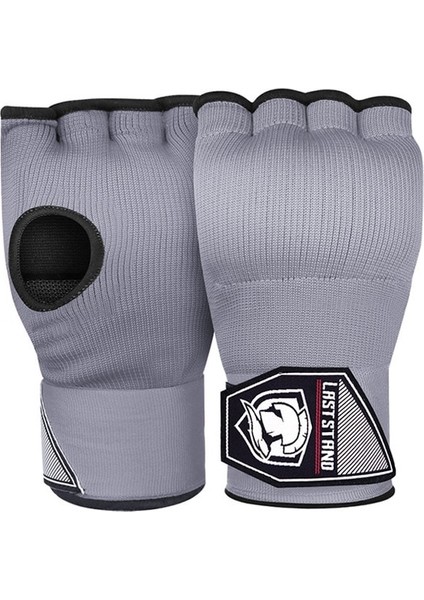 Açık Gri 1 Çift Jel Boks El Wrap Eldiven Ayarlanabilir Yarım Parmak Eldiven Uzun Bilek Kayışı ile Destek Mma Boks El Koruyucu Donanım (Yurt Dışından)
