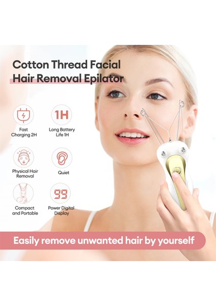 MC003J Ckeyin Akülü Elektrikli Yüz Diş Saç Çıkarıcı Pamuk Ipliği Epilatör Kadın Defeather Bayan Epilasyon LCD Ekran ile (Yurt Dışından) modelleri