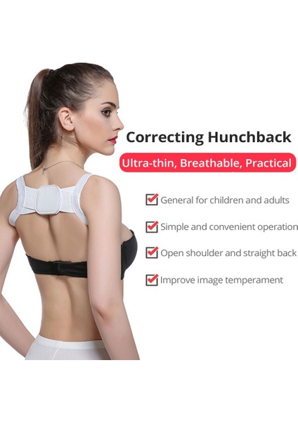 Beyaz S Ayarlanabilir Duruş Düzeltici Sırt Desteği Omuz Kemeri Düzeltme Düzeltme Düzeltme Omurga Düzeltici Sağlık Postural Sabitleyici Dokunun (Yurt Dışından) fırsatları