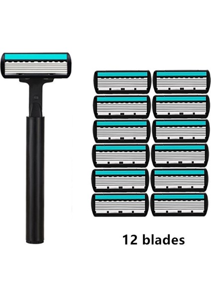 12 Bıçaklı Jilet Klasik 6 Kenar Emniyetli Jilet Erkek Tıraş ve Kadın Epilasyon Için 30 Tıraş Bıçakları Manuel Tıraş Makinesi (Yurt Dışından) fırsatları