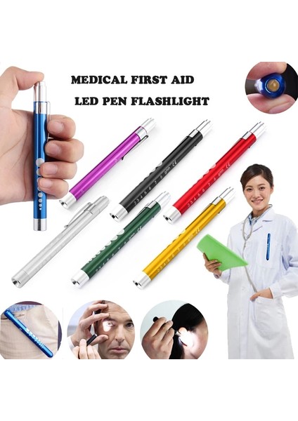 Mor LED Tıbbi Cep Ilk Yardım Penlight Torch Göz Burun Diş El Feneri Otoskop Kulak Balmumu Işık Endoskop Doktor Doktor Için (Yurt Dışından)