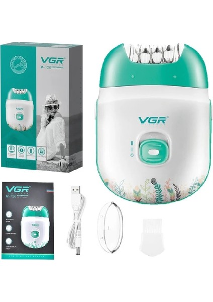 726 Kutu Orijinal Vgr Şarj Edilebilir Kadın Epilatör Elektrikli Kadın Epilatör Yüz Epilasyon Makinesi Yüz Bacaklar Tüy Dökücü Vücut (Yurt Dışından)