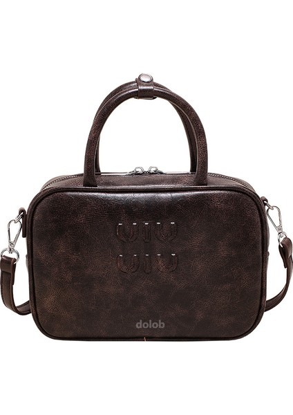 Boston Bowling Çantasının Yeni Retro Çok Yönlü Üst Düzey Versiyonu Tek Omuz Çapraz Çanta Büyük Kapasiteli Kadın Çantası (Yurt Dışından)