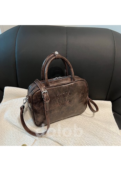 Boston Bowling Çantasının Yeni Retro Çok Yönlü Üst Düzey Versiyonu Tek Omuz Çapraz Çanta Büyük Kapasiteli Kadın Çantası (Yurt Dışından) modelleri