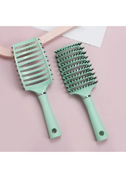 Yeşil Kıl Pro Kadın Saç Derisi Masaj Tarak Kıl ve Naylon Saç Fırçası Islak Kıvırcık Detangle Saç Fırçası Salon Kuaförlük Şekillendirici Araçları (Yurt Dışından) fiyatları