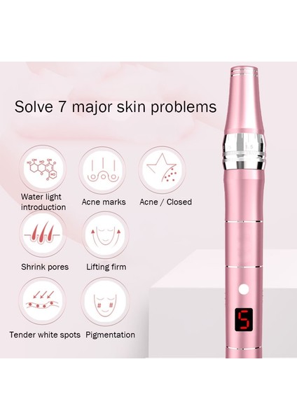 Yuvarlak Nano 10 Adet Elektrikli Mikro Minik Iğneler Mym Mts Profesyonel Kablosuz Elektrikli Cilt Bakım Seti Araçları Microblading Süngü Dövme Tabancası Araçları Kalem (Yurt Dışından)