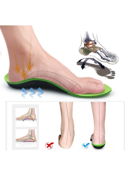 Xs Ortez Jel Pedi Yüksek Kemer Desteği Tabanlık 3D Kemer Desteği Düz Ayak Kadınlar/erkekler Için Kabartma Ayak Ağrısı Ortopedik Masaj Tabanlık (Yurt Dışından)