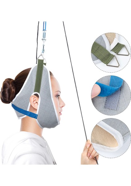 Kutu ile Ev Boyun Servikal Traksiyon Kiti Ayarlanabilir Asılı Boyun Duruş Düzeltici Sedye Masaj Sağlık Boyun Bakımı Brace Destek Aracı (Yurt Dışından)