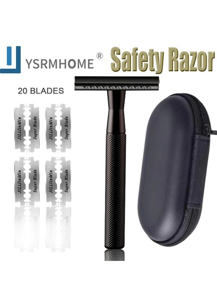 20 Bıçaklı Simli Emniyetli Tıraş Makinesi, Erkekler Kadınlar Için Klasik Çift Kenar Tıraş Makinesi Manuel Tıraş Sakal Epilasyon (Yurt Dışından) modelleri
