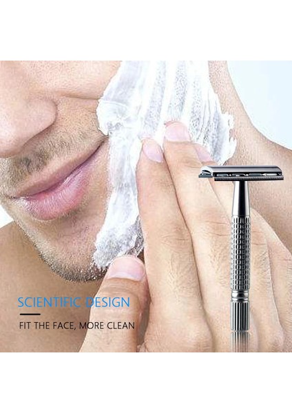 20 Bıçaklı Simli Emniyetli Tıraş Makinesi, Erkekler Kadınlar Için Klasik Çift Kenar Tıraş Makinesi Manuel Tıraş Sakal Epilasyon (Yurt Dışından) fırsatları