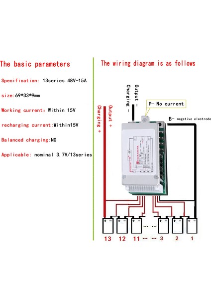13S 48V 15A Li-Ion Lipolimer Pil Koruma Kurulu Bms Pcb Kurulu E-Bike Escooter Için Soğutucu ile (Yurt Dışından)