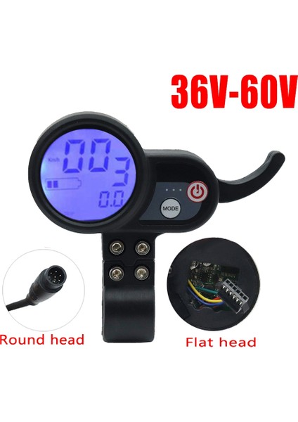 Jp Elektrikli Scooter Aksesuarları Için 36-60V Kontrol Paneli Metre Ayarlanabilir Gerilim (Düz Kafa) (Yurt Dışından)