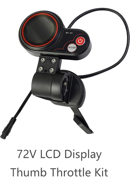 Qs-S4 72V Başparmak Gaz LCD Ekran Ölçer + Anahtar Düğmesi Kiti Sadece Sıfır 11X Elektrikli Scooter 6pın Ekran Için (Yurt Dışından)
