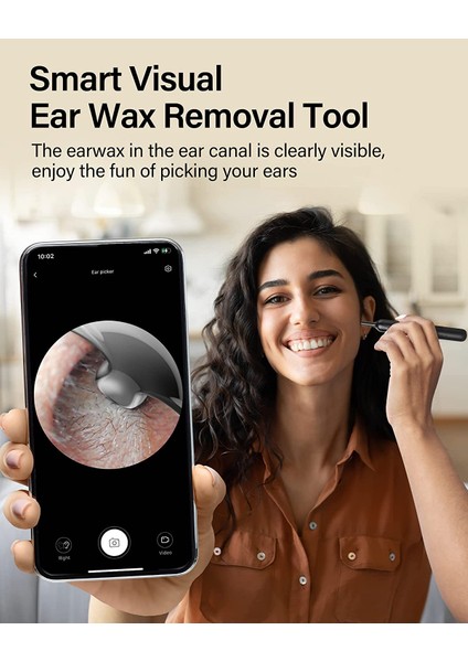X0 Beyaz Orijinal Xlife X0 Akıllı Görsel Kulak Kiri Temizleme Aracı Iphone, Ipad, Android Telefon/tablet Kullanımı Için Kulak Kiri Seçici Uyumluluğu (Yurt Dışından)
