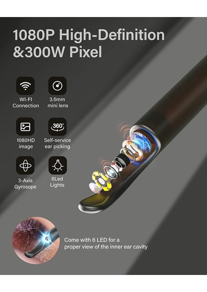 X0 Beyaz Orijinal Xlife X0 Akıllı Görsel Kulak Kiri Temizleme Aracı Iphone, Ipad, Android Telefon/tablet Kullanımı Için Kulak Kiri Seçici Uyumluluğu (Yurt Dışından)