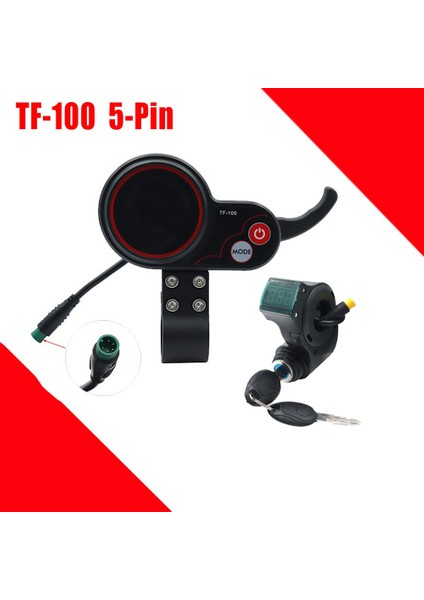 TF-100 Ekran Dashboard 5pin + 3pın Kontak Kilit Anahtarı Scooter Kaykay Kilometre Kugoo M4 Elektrikli Scooter Parçaları (Yurt Dışından) modelleri