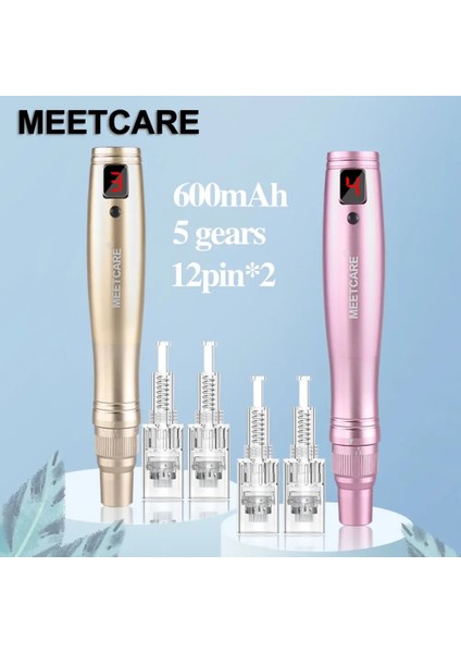 10 Adet Yuvarlak Kablosuz V1 Derma Kalemi LED Ekran ile 5 Seviye Dermapen Mikroiğne Mikroiğneleme Meterapi Yaraları Mts Makinesi (Yurt Dışından) fiyatları