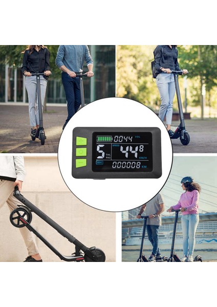 P3C LCD Ekran Kontrol Paneli Renkli Ekran 24V 36V 48V 60V Elektrikli Bisiklet Ölçer Elektrikli Scooter Için (5pın) (Yurt Dışından)